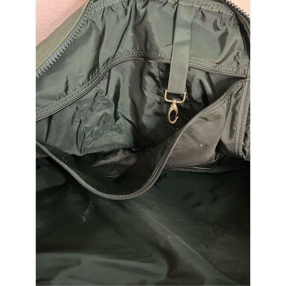 Lands Vintage LANDS END Direct Merchant Green  Canvas Leather CARRYON Travel Bag